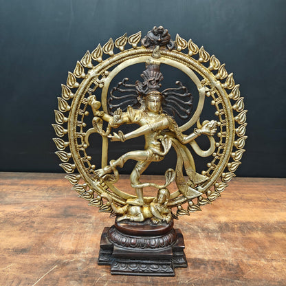 Brass Nataraja Idol With OM Symbol For Home Decor 1.5 Feet by vendor-unknown - Hindu Gods (View 3)