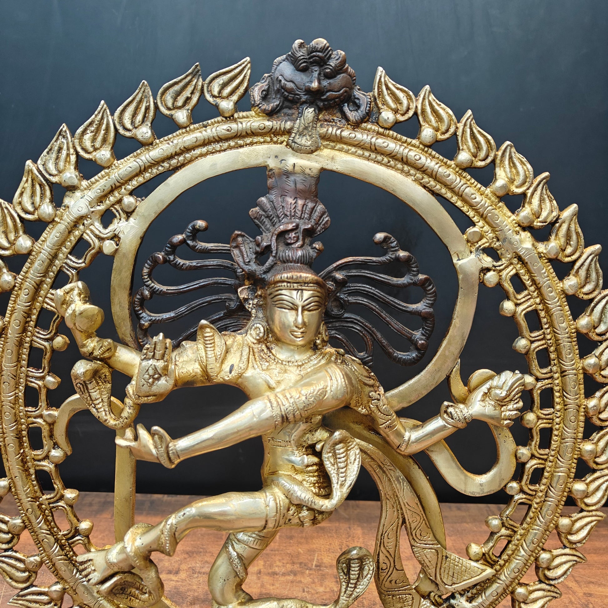 Brass Nataraja Idol With OM Symbol For Home Decor 1.5 Feet - Image 4