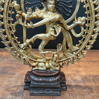 Brass Nataraja Idol With OM Symbol For Home Decor 1.5 Feet by vendor-unknown - Hindu Gods (View 5)