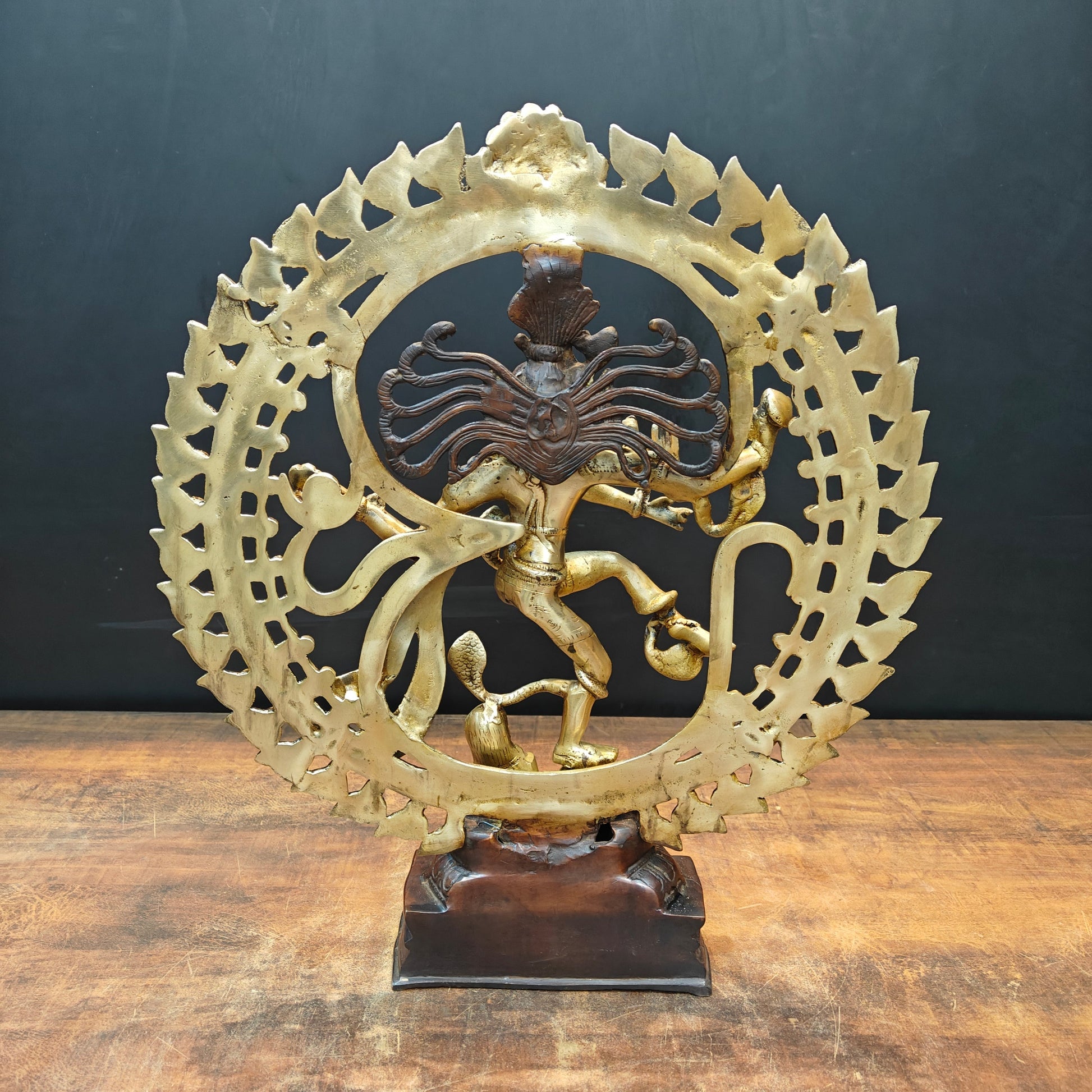 Brass Nataraja Idol With OM Symbol For Home Decor 1.5 Feet - Image 6