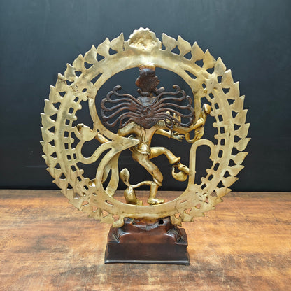 Brass Nataraja Idol With OM Symbol For Home Decor 1.5 Feet by vendor-unknown - Hindu Gods (View 6)