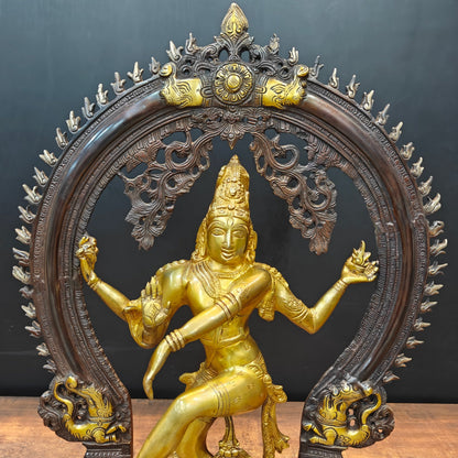 Brass Nataraja Statue Sculpture Dual Tone Finish 25 Inches by vendor-unknown - Hindu Gods (View 2)