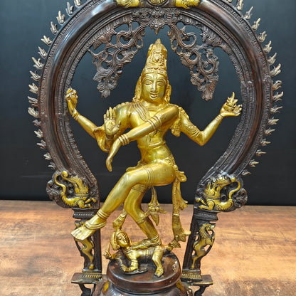 Brass Nataraja Statue Sculpture Dual Tone Finish 25 Inches by vendor-unknown - Hindu Gods (View 3)
