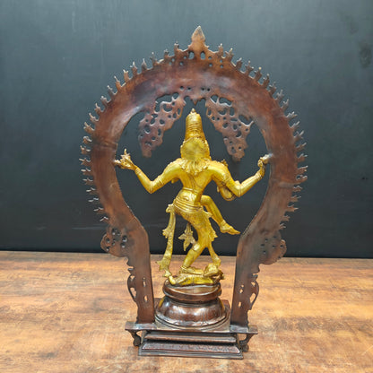 Brass Nataraja Statue Sculpture Dual Tone Finish 25 Inches by vendor-unknown - Hindu Gods (View 8)