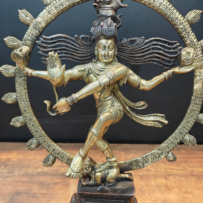 Brass Nataraja Statue On Pedestal Engraved with Aspects of Shiva 22 Inch by vendor-unknown - Hindu Gods (View 5)