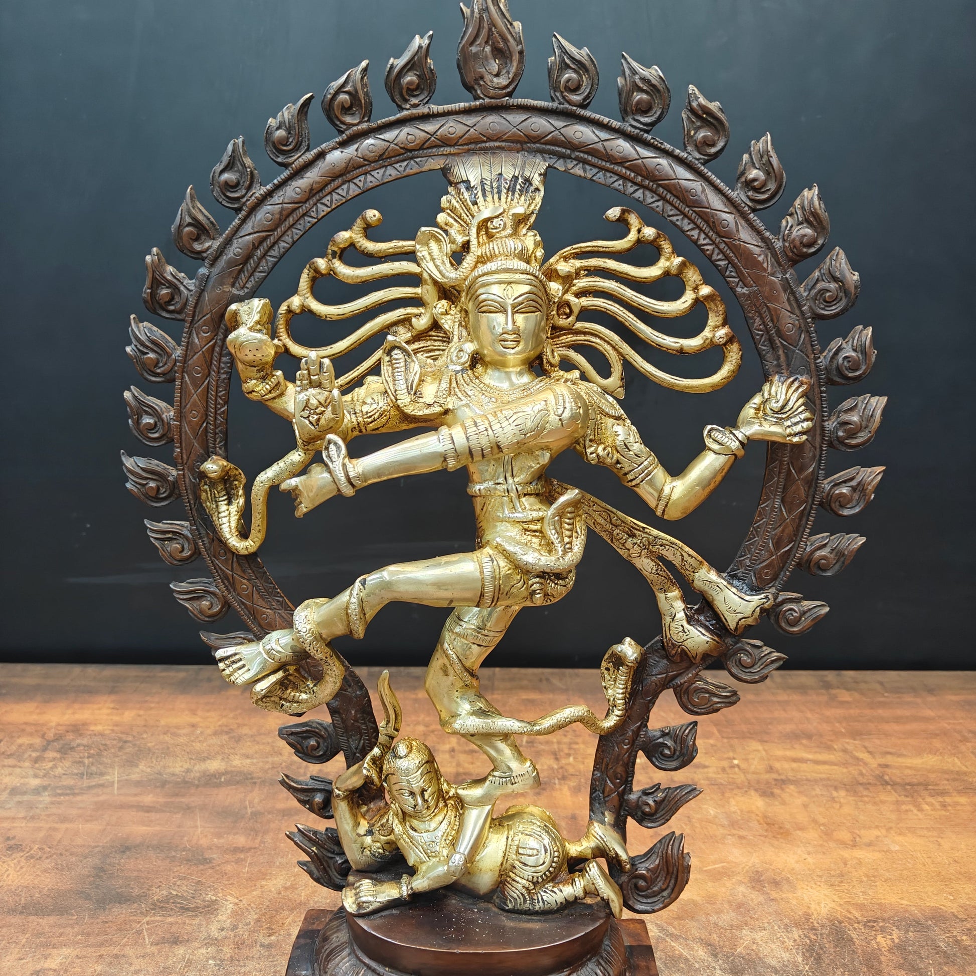 Brass Nataraja Statue Dancing Shiva Sculpture Antique Finish 20 Inch - Image 4