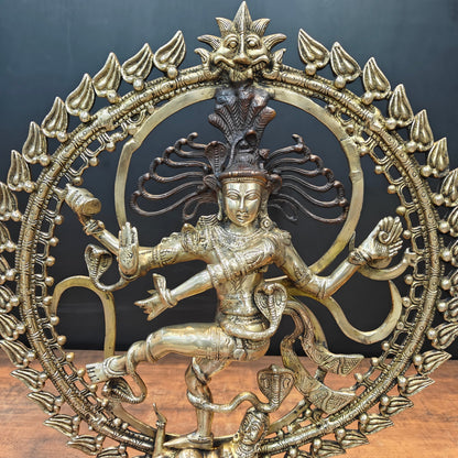 Brass Nataraja Statue Sculpture Antique Finish 2 Feet by vendor-unknown - Hindu Gods (View 2)