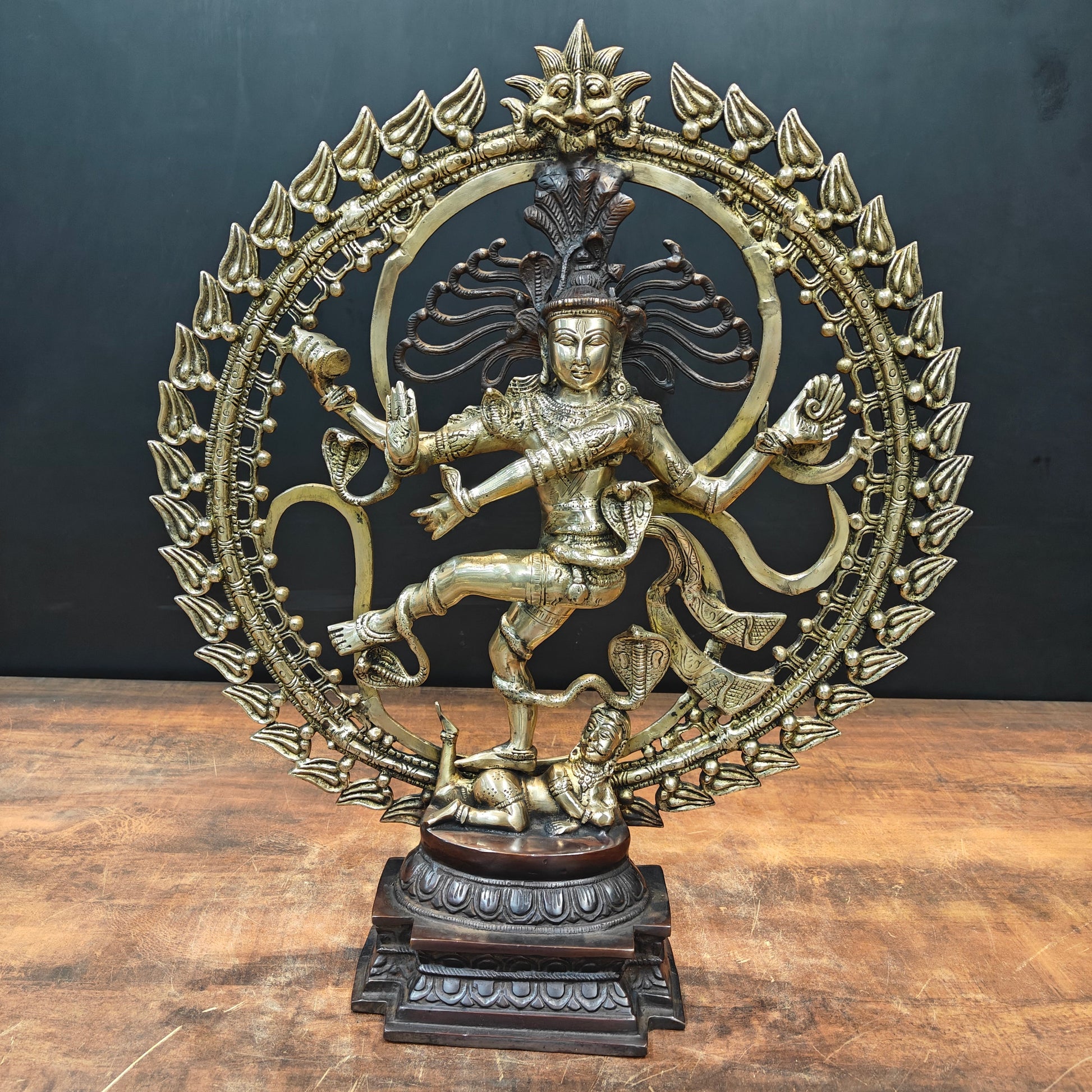 Brass Nataraja Statue Sculpture Antique Finish 2 Feet - Image 3