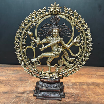 Brass Nataraja Statue Sculpture Antique Finish 2 Feet by vendor-unknown - Hindu Gods (View 3)