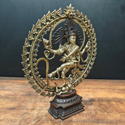 Brass Nataraja Statue Sculpture Antique Finish 2 Feet by vendor-unknown - Hindu Gods (View 4)