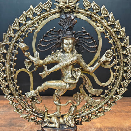 Brass Nataraja Statue Sculpture Antique Finish 2 Feet by vendor-unknown - Hindu Gods (View 5)