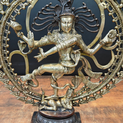 Brass Nataraja Statue Sculpture Antique Finish 2 Feet by vendor-unknown - Hindu Gods (View 6)