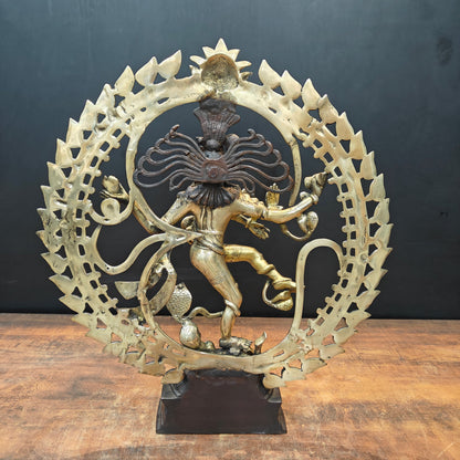 Brass Nataraja Statue Sculpture Antique Finish 2 Feet by vendor-unknown - Hindu Gods (View 7)