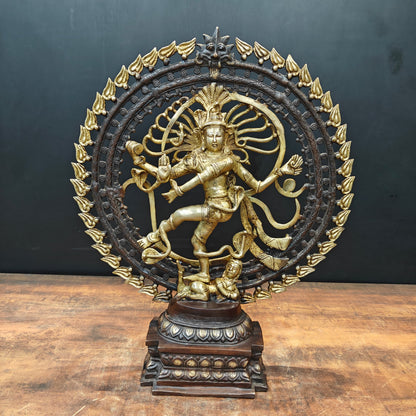 Brass Nataraja Statue Sculpture Antique Chola Finish 26 Inches by vendor-unknown - Hindu Gods (View 3)
