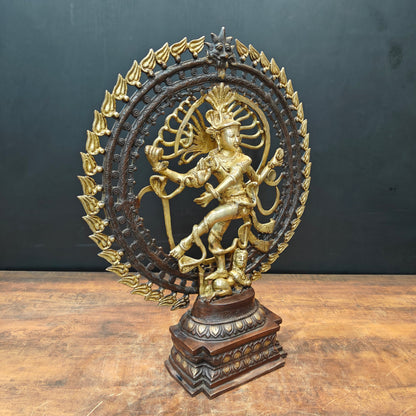 Brass Nataraja Statue Sculpture Antique Chola Finish 26 Inches by vendor-unknown - Hindu Gods (View 4)