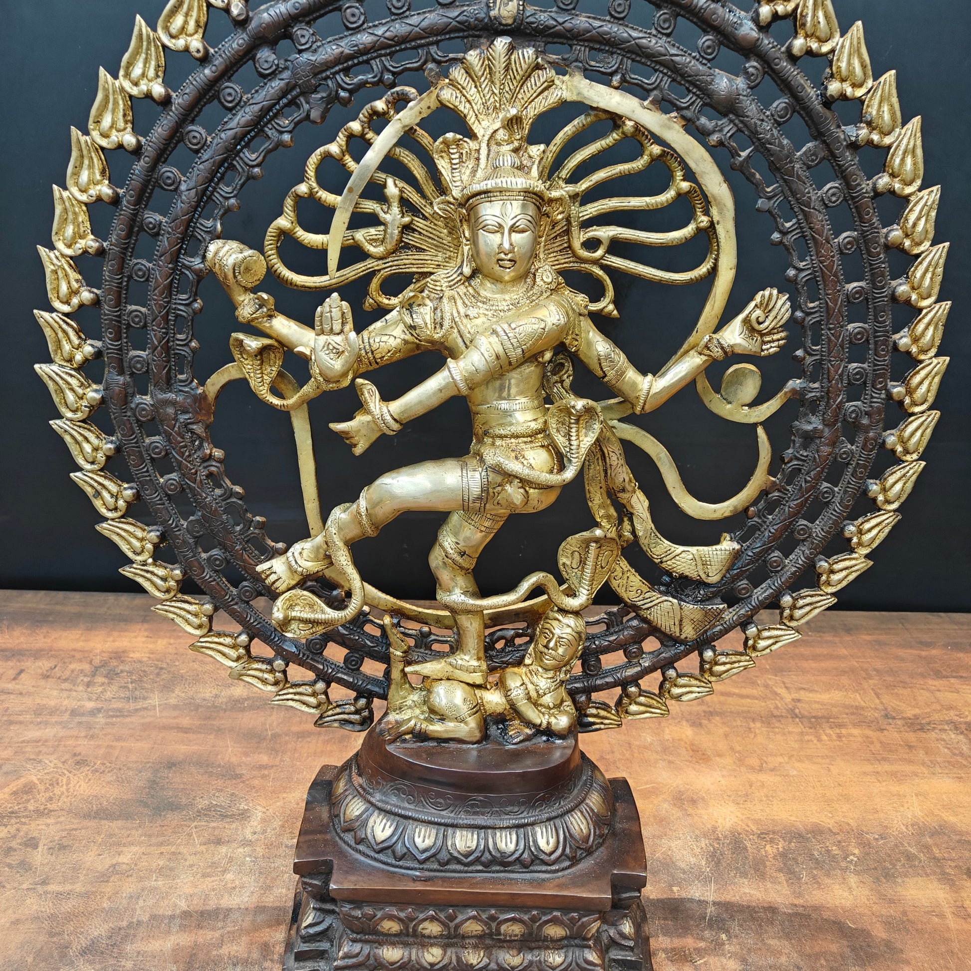 Brass Nataraja Statue Sculpture Antique Chola Finish 26 Inches - Image 6