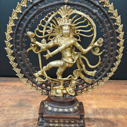 Brass Nataraja Statue Sculpture Antique Chola Finish 26 Inches by vendor-unknown - Hindu Gods (View 6)