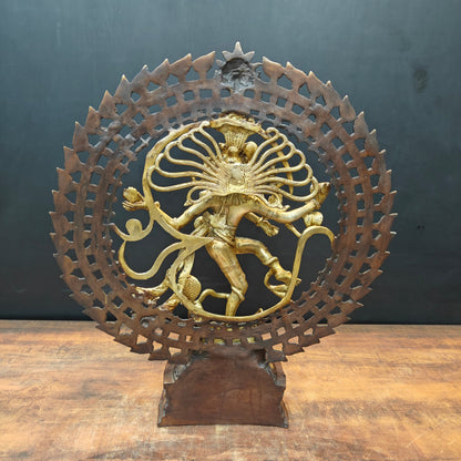 Brass Nataraja Statue Sculpture Antique Chola Finish 26 Inches by vendor-unknown - Hindu Gods (View 7)