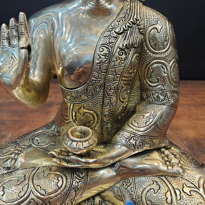Brass Blessing Buddha Statue 16 Inches by vendor-unknown - Buddha (View 8)
