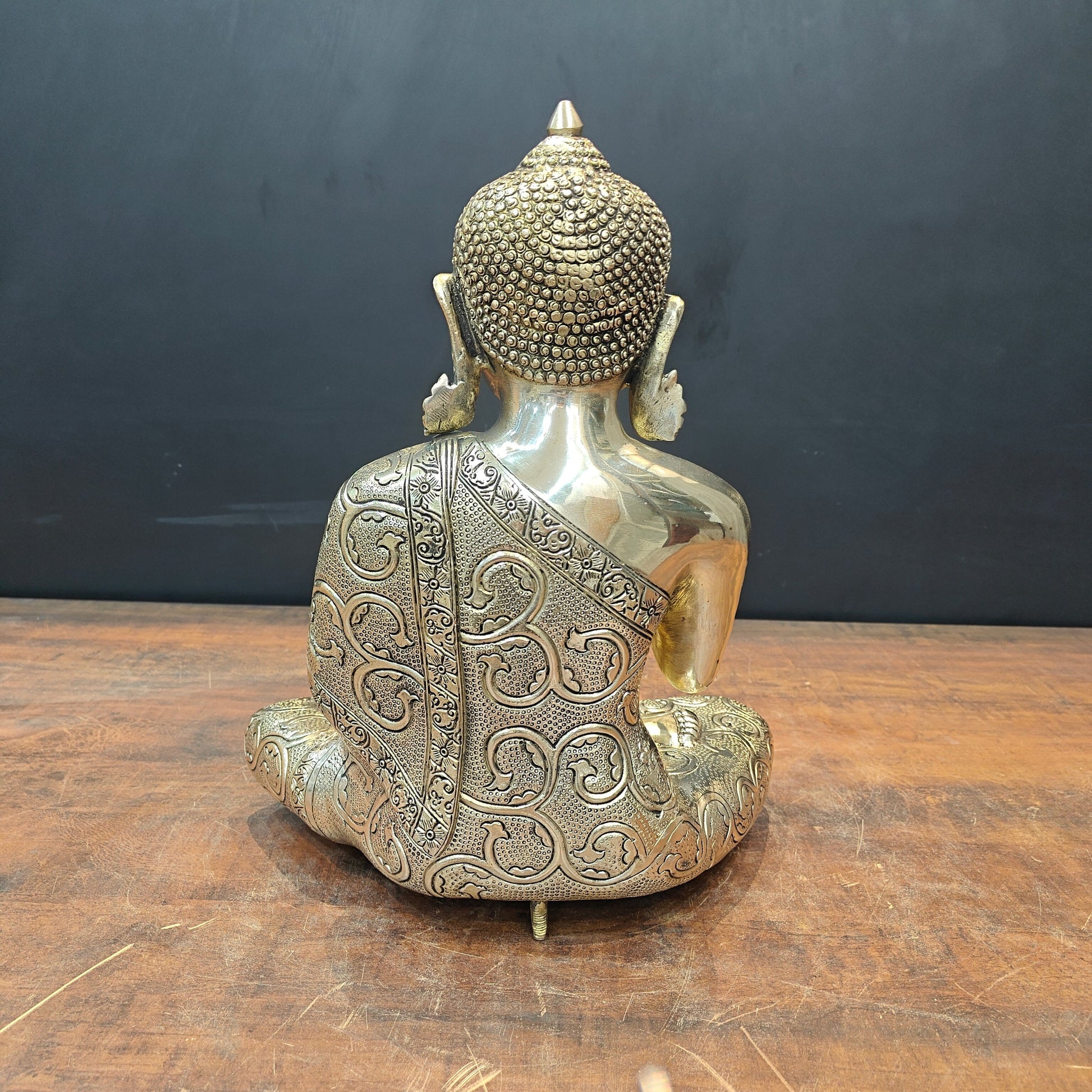 Brass Blessing Buddha Statue 16 Inches - Image 9