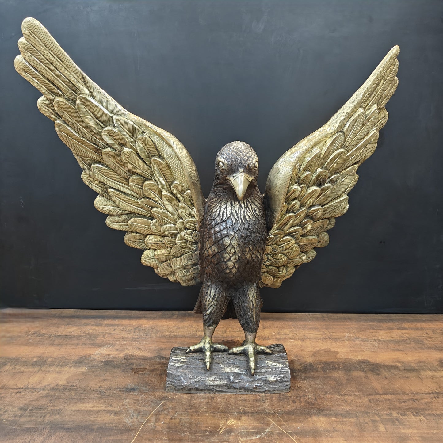 Brass Large Eagle With Open Wings Sculpture 40 inch