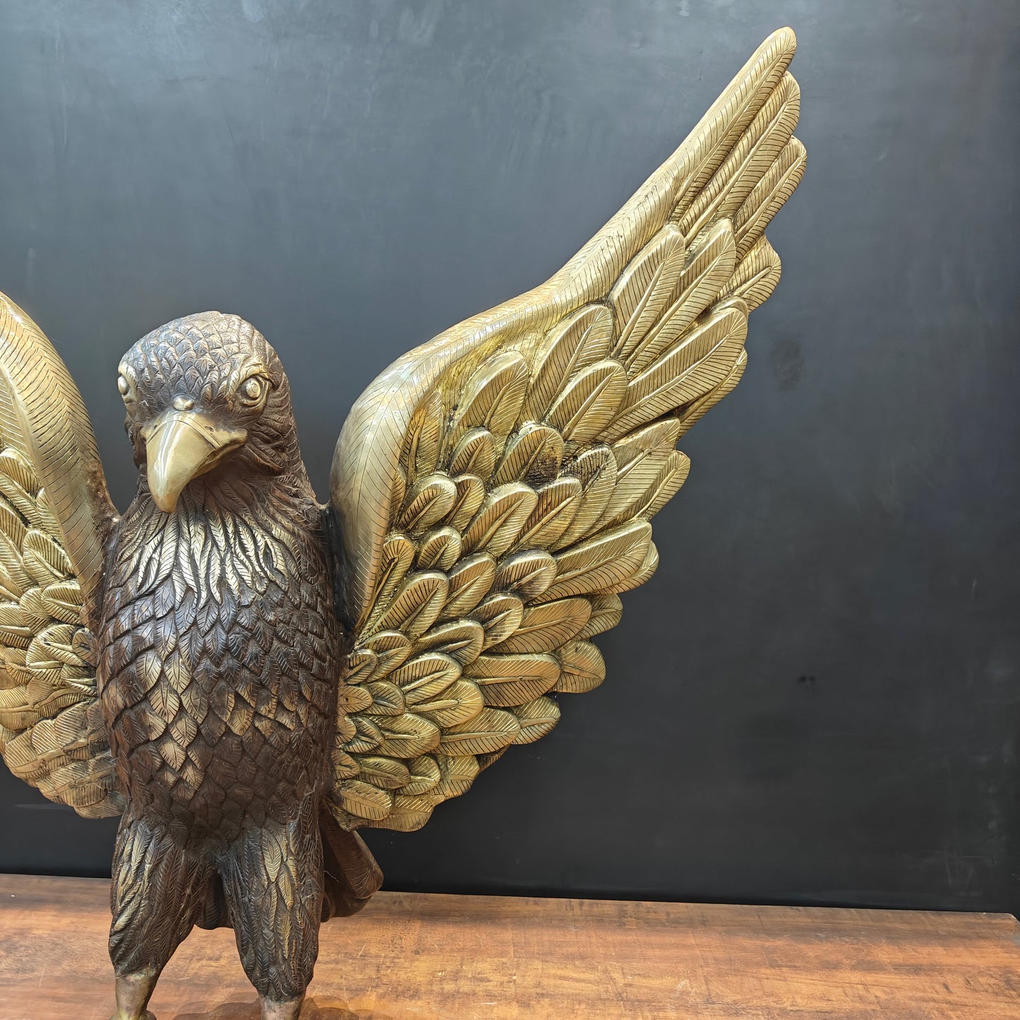 Brass Large Eagle With Open Wings Sculpture 40 inch