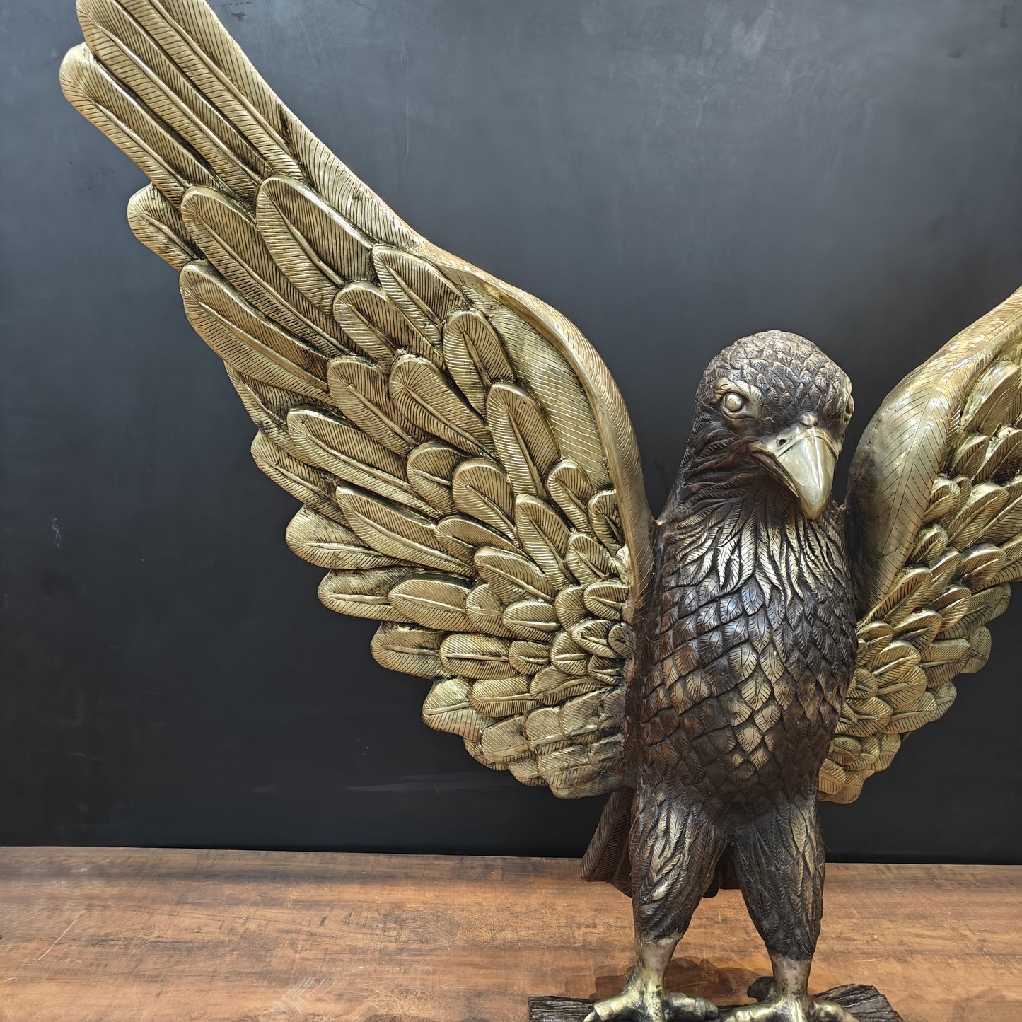 Brass Large Eagle With Open Wings Sculpture 40 inch