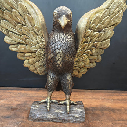 Brass Large Eagle With Open Wings Sculpture 40 inch by vendor-unknown - Decor (View 6)