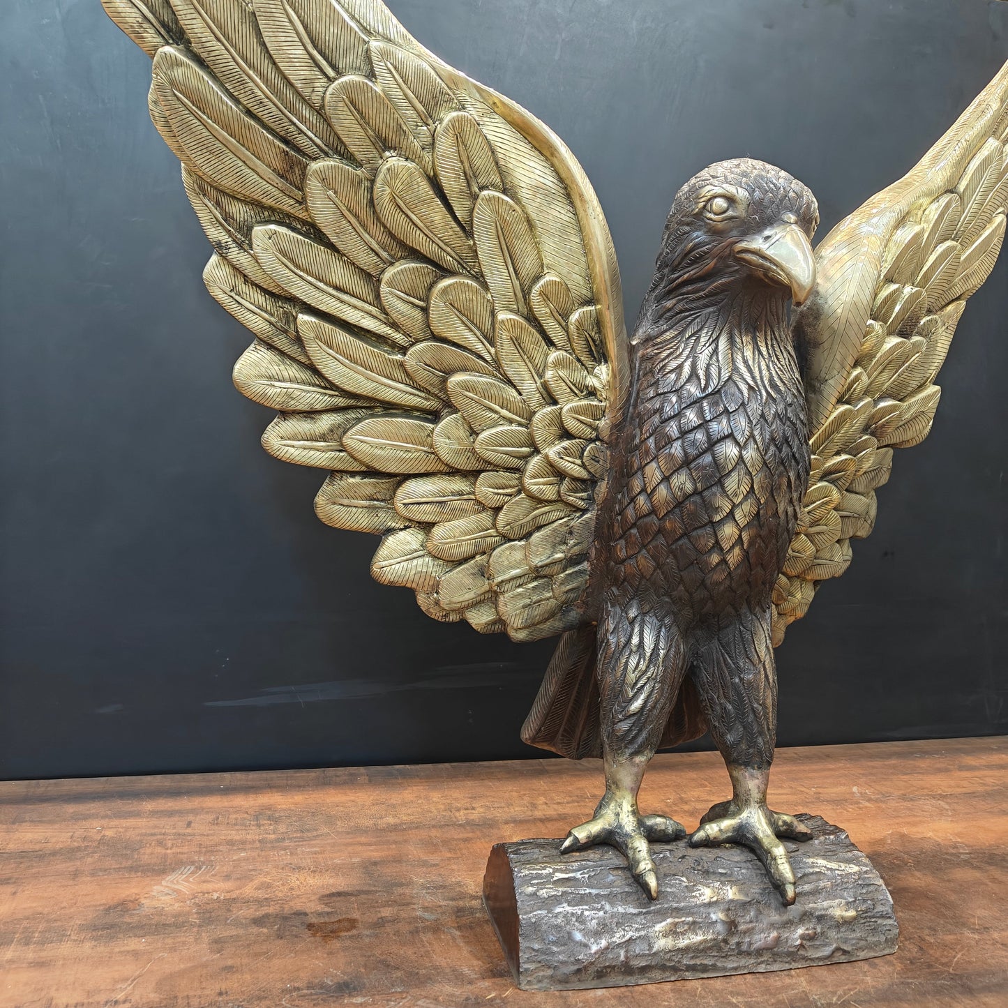 Brass Large Eagle With Open Wings Sculpture 40 inch