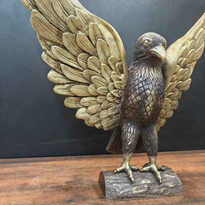Brass Large Eagle With Open Wings Sculpture 40 inch by vendor-unknown - Decor (View 7)