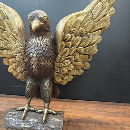 Brass Large Eagle With Open Wings Sculpture 40 inch by vendor-unknown - Decor (View 8)