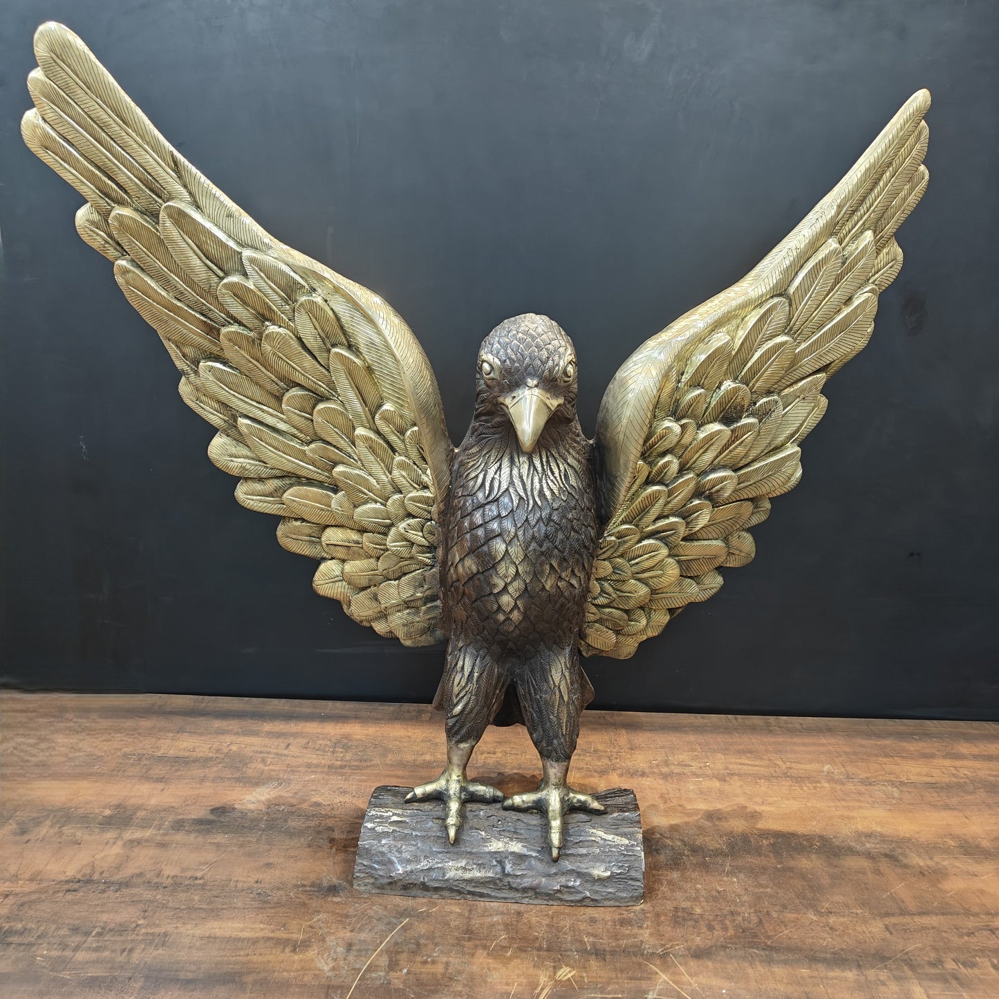 Brass Large Eagle With Open Wings Sculpture 40 inch