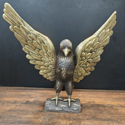 Brass Large Eagle With Open Wings Sculpture 40 inch by vendor-unknown - Decor (View 10)