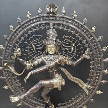 Brass Dancing Shiva as Nataraja Statue Antique Finish 4 Feet by vendor-unknown - Hindu Gods (View 2)