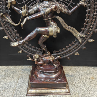 Brass Dancing Shiva as Nataraja Statue Antique Finish 4 Feet by vendor-unknown - Hindu Gods (View 11)