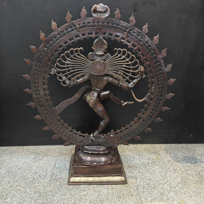 Brass Dancing Shiva as Nataraja Statue Antique Finish 4 Feet by vendor-unknown - Hindu Gods (View 12)