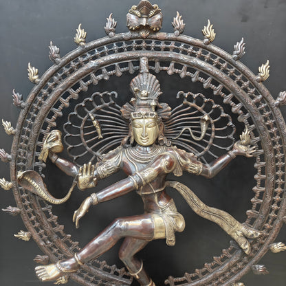 Brass Dancing Shiva as Nataraja Statue Antique Finish 4 Feet by vendor-unknown - Hindu Gods (View 4)