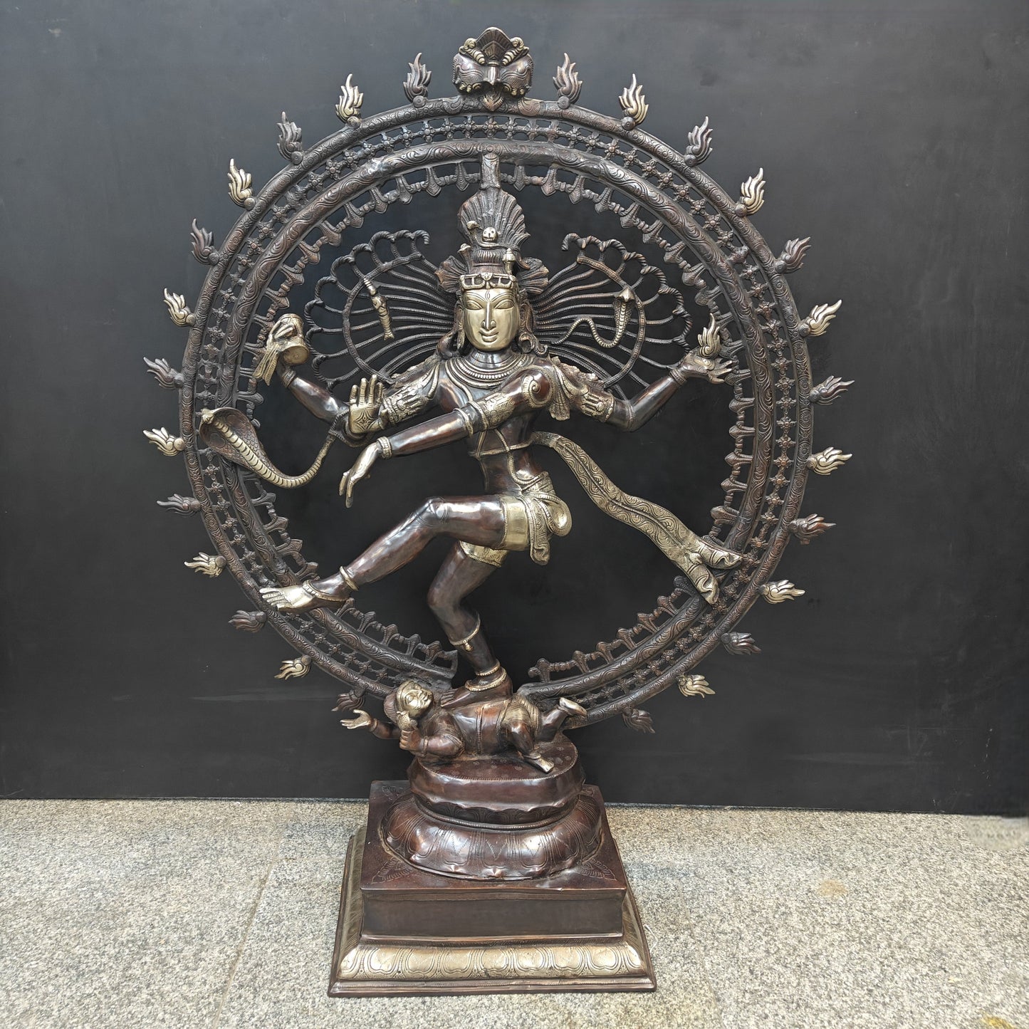 Brass Dancing Shiva as Nataraja Statue Antique Finish 4 Feet