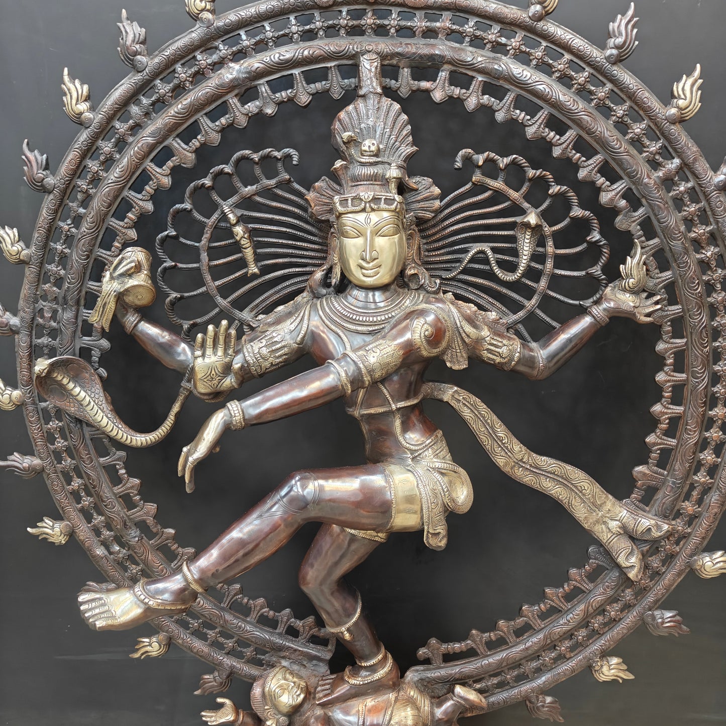 Brass Dancing Shiva as Nataraja Statue Antique Finish 4 Feet