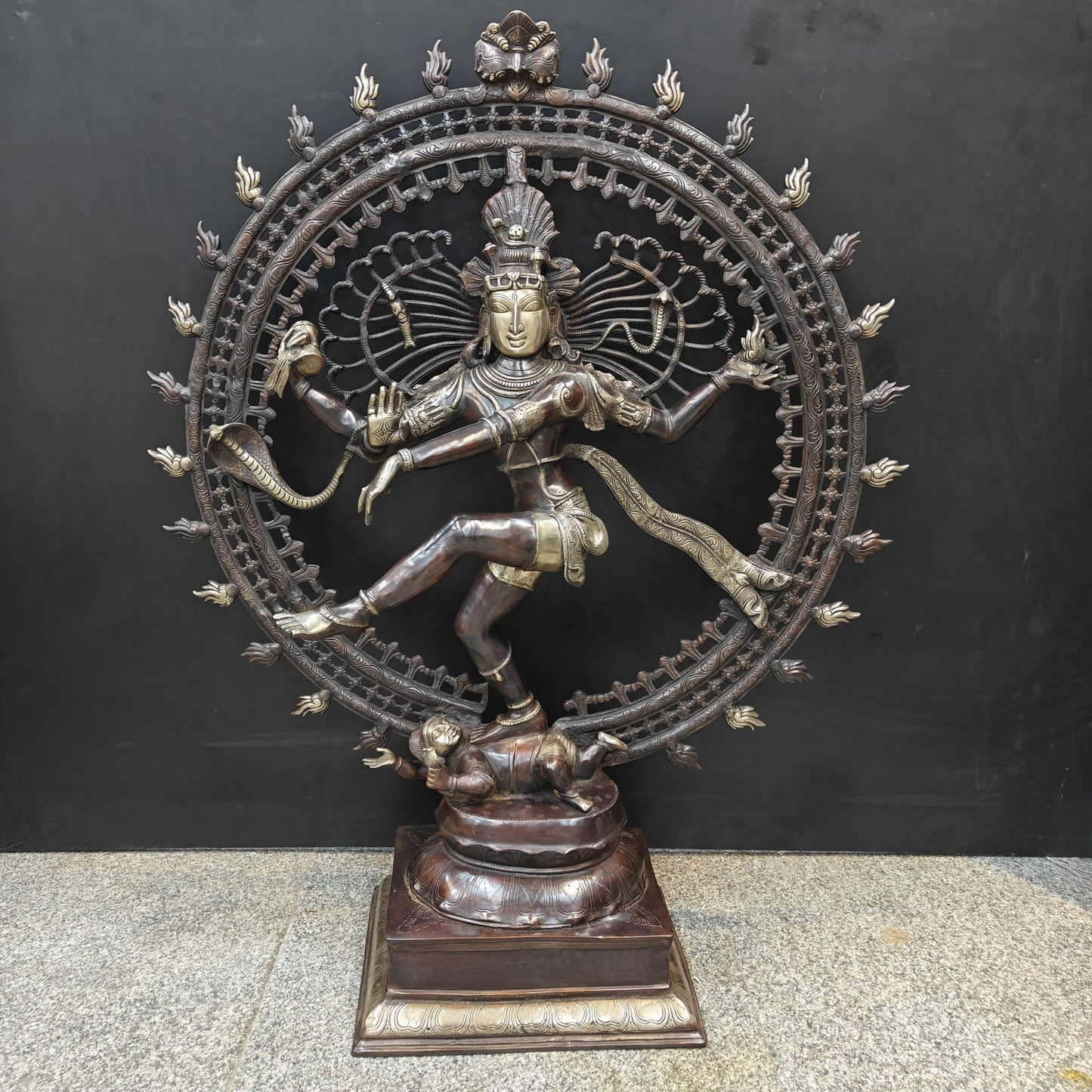 Brass Dancing Shiva as Nataraja Statue Antique Finish 4 Feet