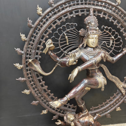 Brass Dancing Shiva as Nataraja Statue Antique Finish 4 Feet by vendor-unknown - Hindu Gods (View 8)