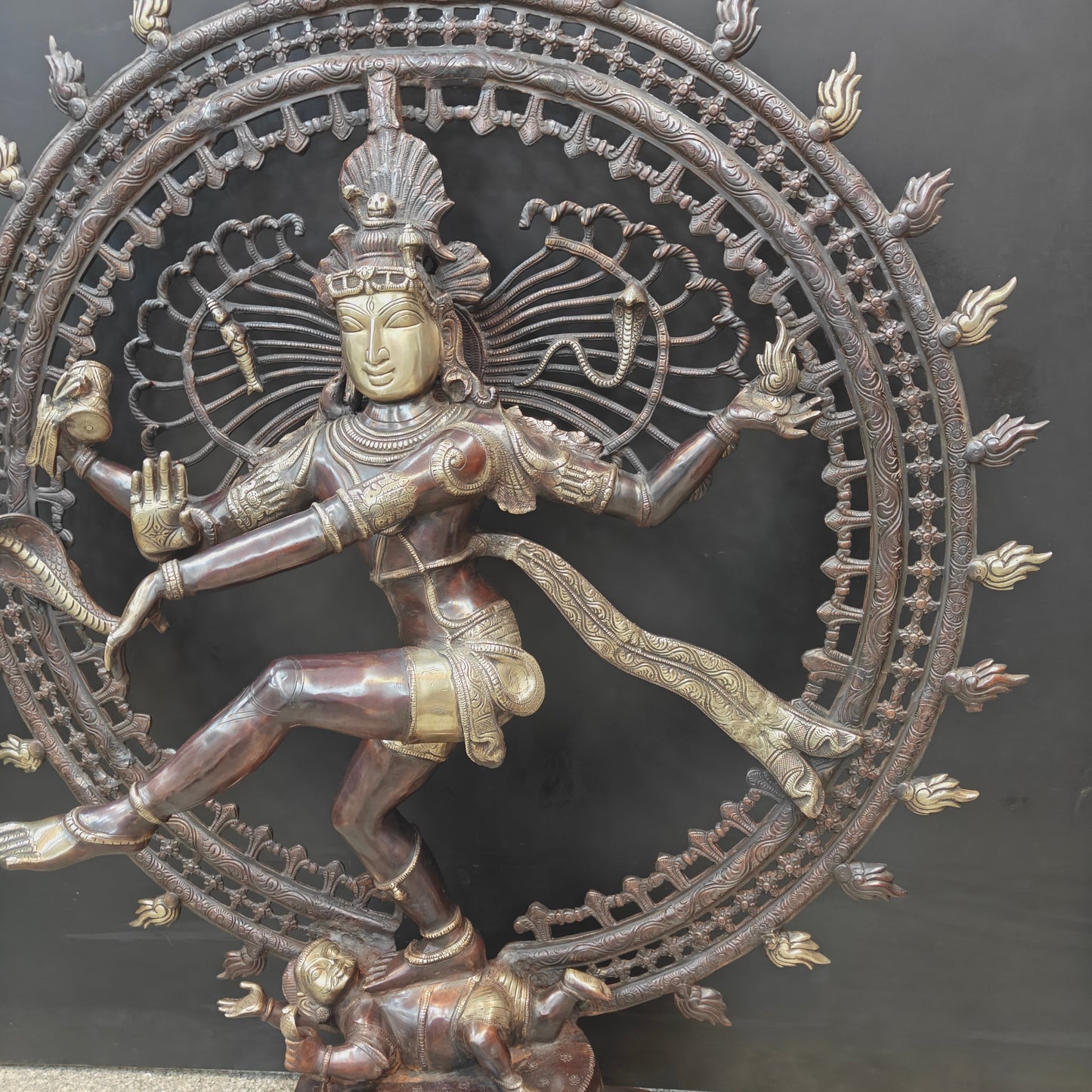 Brass Dancing Shiva as Nataraja Statue Antique Finish 4 Feet