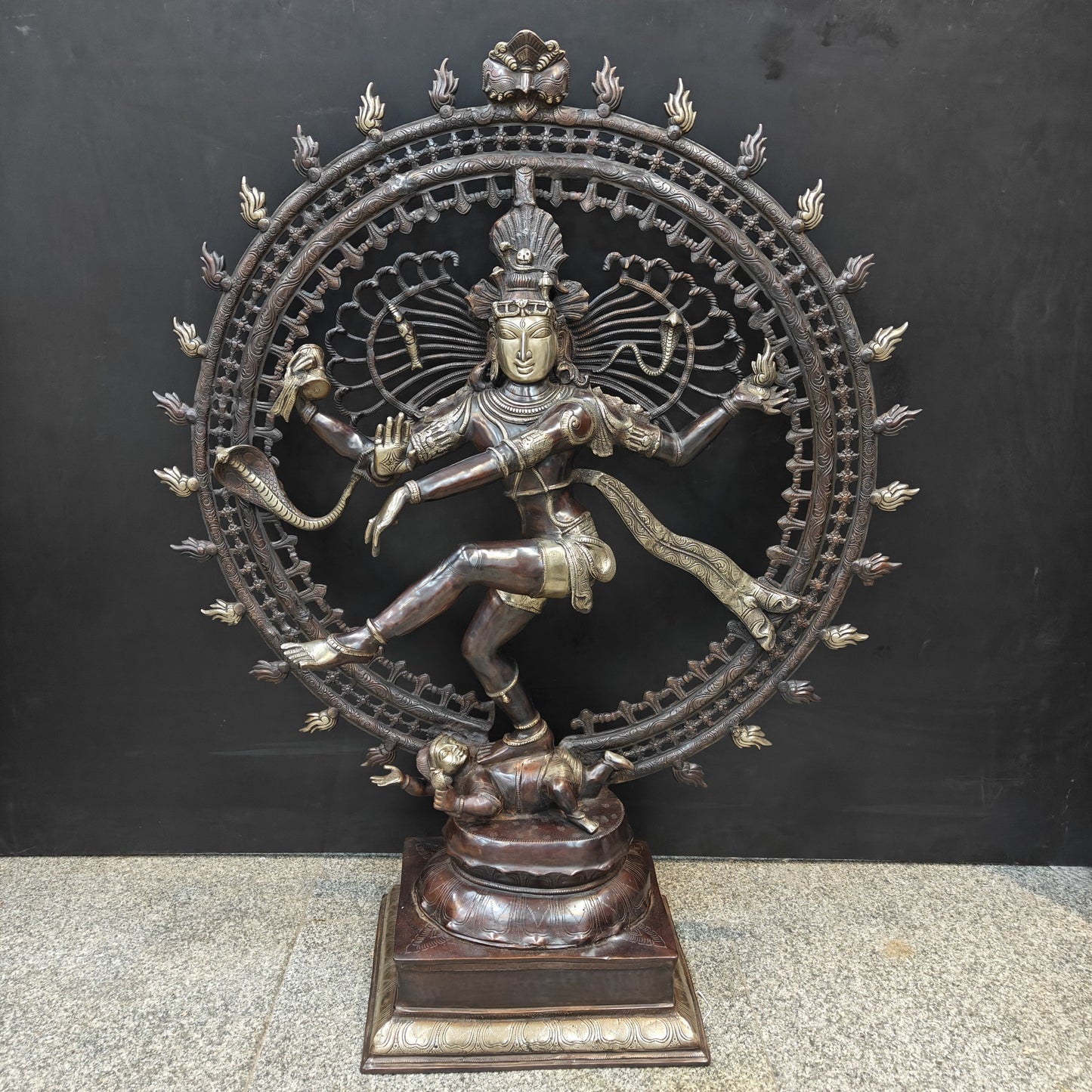 Brass Dancing Shiva as Nataraja Statue Antique Finish 4 Feet