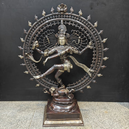 Brass Dancing Shiva as Nataraja Statue Antique Finish 4 Feet by vendor-unknown - Hindu Gods (View 10)