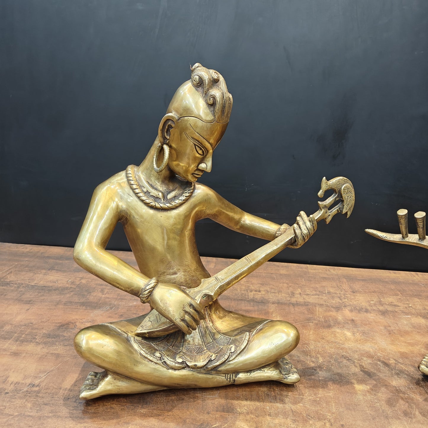 Brass Large Tribal Musicians Set Of 2 For Home Decor Showpiece 1.5 Feet