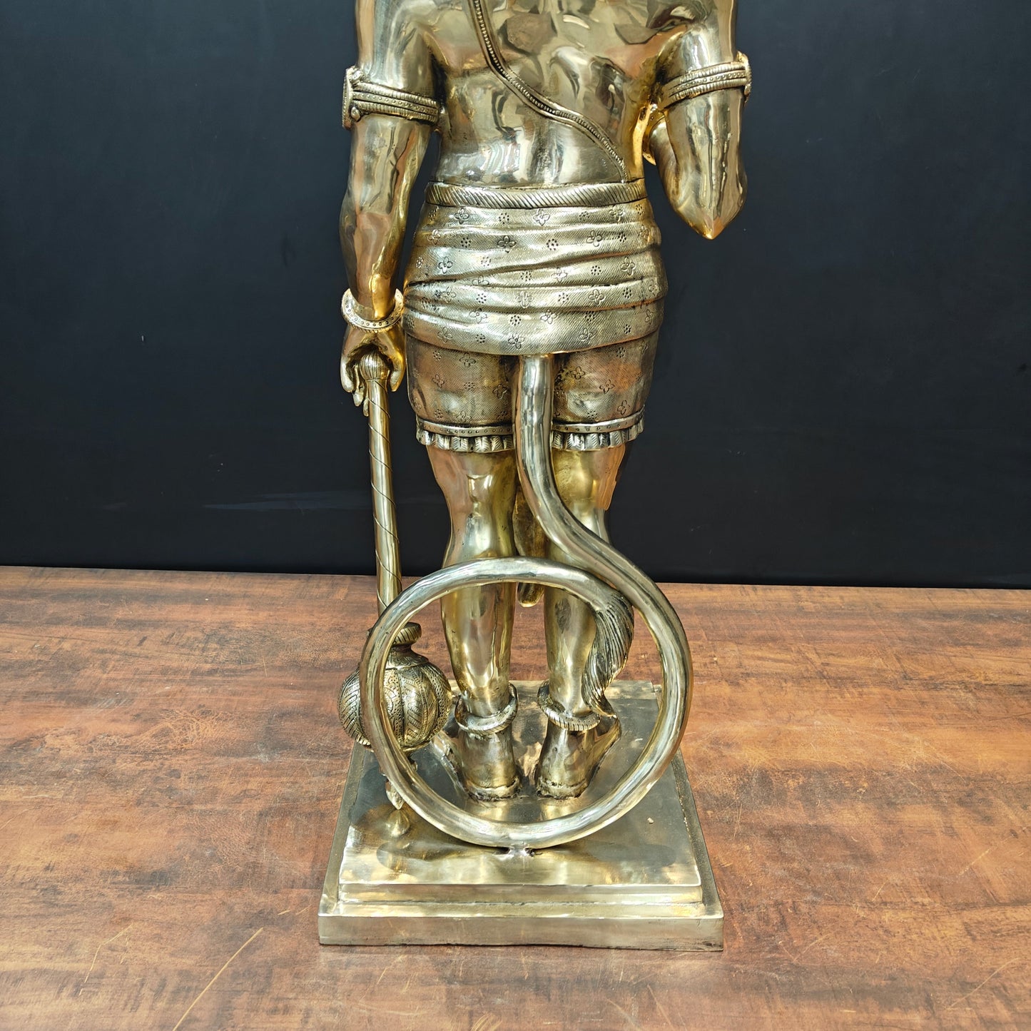 Brass Superfine Standing Hanuman Statue For Home Decor 3 Feet