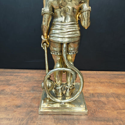 Brass Superfine Standing Hanuman Statue For Home Decor 3 Feet by vendor-unknown - Hindu Gods (View 13)