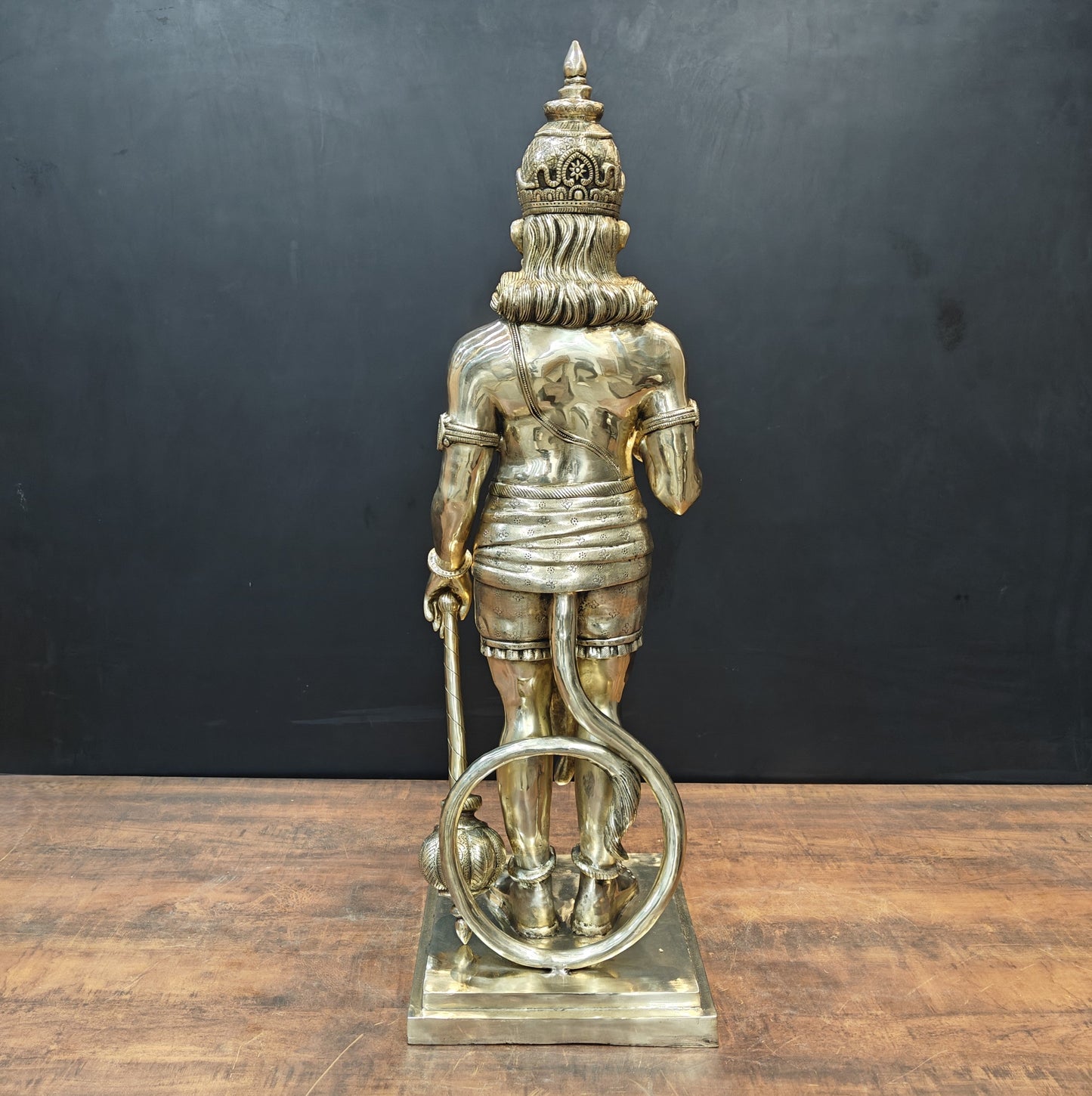 Brass Superfine Standing Hanuman Statue For Home Decor 3 Feet