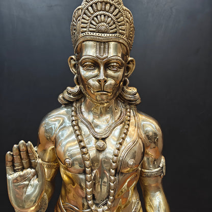Brass Superfine Standing Hanuman Statue For Home Decor 3 Feet by vendor-unknown - Hindu Gods (View 2)