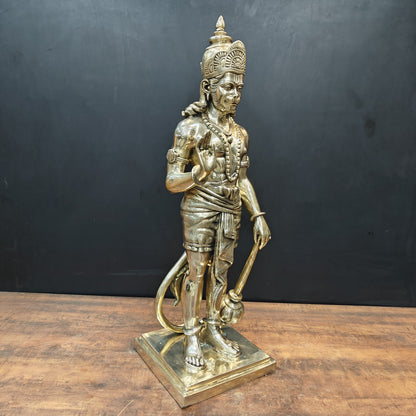Brass Superfine Standing Hanuman Statue For Home Decor 3 Feet by vendor-unknown - Hindu Gods (View 5)